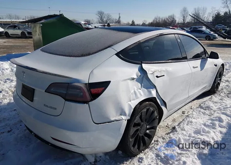 2023 Tesla Model 3 Performance Dual Motor All-Wheel Drive из США, поврежденный, VIN 5YJ3E1EC1PF384762